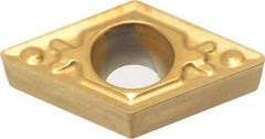 Kyocera - DCMT21.51 HQ Grade PV90 Cermet Turning Insert - TiN Finish, 55° Diamond, 1/4" Inscr Circle, 3/32" Thick, 1/64" Corner Radius - A1 Tooling