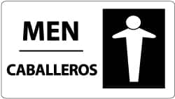 NMC - "Men", 10" Long x 18" Wide, Rigid Plastic Safety Sign - Rectangle, 0.05" Thick, Use for Restroom, Janitorial & Housekeeping - A1 Tooling