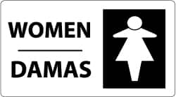 NMC - "Women", 10" Long x 18" Wide, Rigid Plastic Safety Sign - Rectangle, 0.05" Thick, Use for Restroom, Janitorial & Housekeeping - A1 Tooling