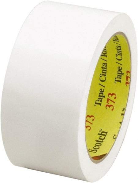 3M - 2" x 55 Yd White Rubber Adhesive Sealing Tape - Polypropylene Film Backing, 2.5 mil Thick, 60 Lb Tensile Strength, Series 373 - A1 Tooling