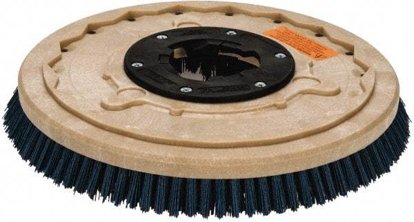 PRO-SOURCE - 17" Diam Scrubbing Brush - 15" Machine, 1-1/2" Trim Length, Blue Pad, Silicone Carbide & Nylon - A1 Tooling