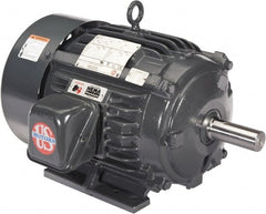 US Motors - 25 hp, TEFC Enclosure, No Thermal Protection, 1185, 975 RPM, 230/460 & 190/380 Volt, 60/50 Hz, Three Phase Premium Efficient Motor - Exact Industrial Supply