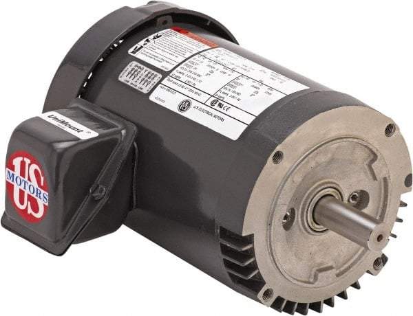 US Motors - 10 hp, TEFC Enclosure, No Thermal Protection, 1,760 RPM, 208-230/460 Volt, 60 Hz, Three Phase Premium Efficient Motor - Size 215 Frame, C-Face Mount, 1 Speed, Double Shielded Ball Bearings, 26.6-23.8/11.9 Full Load Amps, F Class Insulation - A1 Tooling