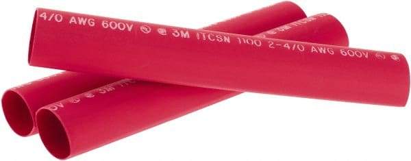 3M - 9" Long, 4:1, Polyolefin Heat Shrink Electrical Tubing - Red - A1 Tooling