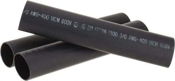 3M - 9" Long, 4:1, Polyolefin Heat Shrink Electrical Tubing - Black - A1 Tooling