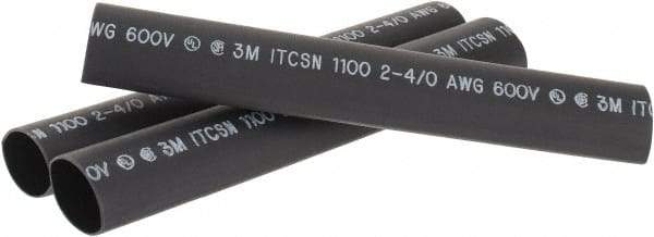 3M - 9" Long, 4:1, Polyolefin Heat Shrink Electrical Tubing - Black - A1 Tooling