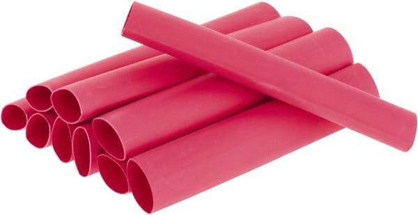 3M - 6" Long, 3:1, Polyolefin Heat Shrink Electrical Tubing - Red - A1 Tooling