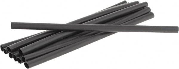 3M - 6" Long, 2:1, Polyolefin Heat Shrink Electrical Tubing - Black - A1 Tooling