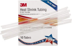 3M - 6" Long, 2:1, Polyolefin Heat Shrink Electrical Tubing - Clear - A1 Tooling