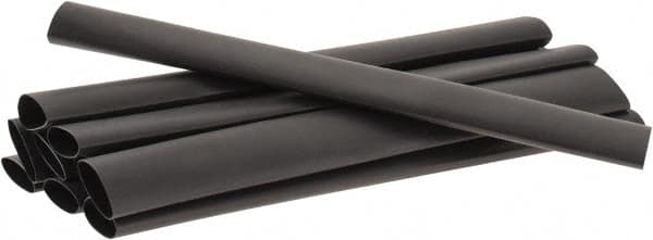 3M - 6" Long, 2:1, Polyolefin Heat Shrink Electrical Tubing - Black - A1 Tooling