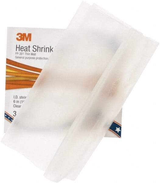 3M - 6" Long, 2:1, Polyolefin Heat Shrink Electrical Tubing - Clear - A1 Tooling