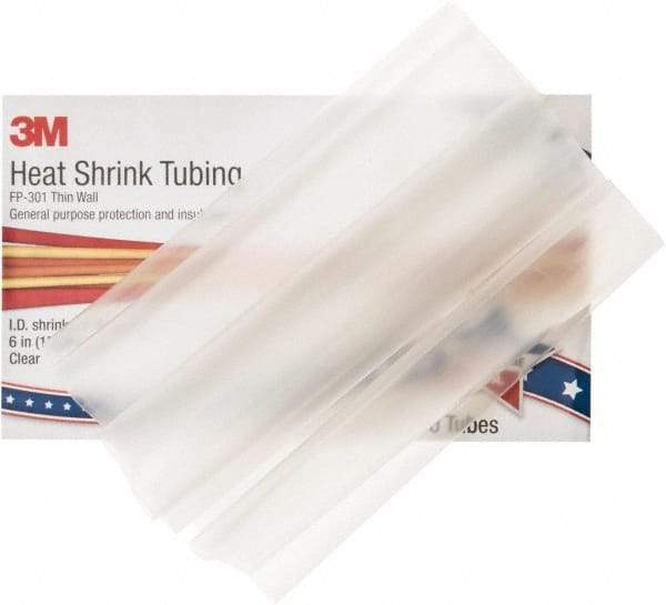 3M - 6" Long, 2:1, Polyolefin Heat Shrink Electrical Tubing - Clear - A1 Tooling