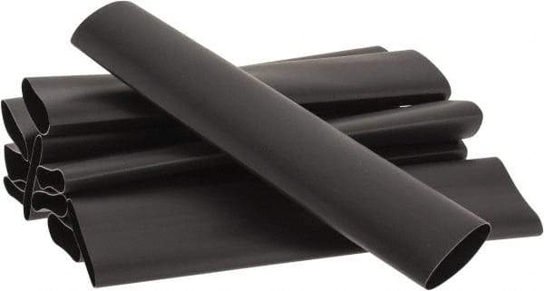 3M - 6" Long, 2:1, Polyolefin Heat Shrink Electrical Tubing - Black - A1 Tooling