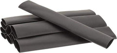 3M - 6" Long, 2:1, Polyolefin Heat Shrink Electrical Tubing - Black - A1 Tooling