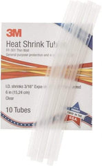 3M - 6" Long, 2:1, Polyolefin Heat Shrink Electrical Tubing - Clear - A1 Tooling