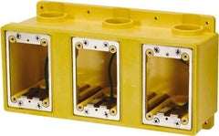 Leviton - 3 Gang, (6) 1" Knockouts, PVC Rectangle Outlet Box - 276.2mm Overall Height x 3-1/2" Overall Depth - A1 Tooling