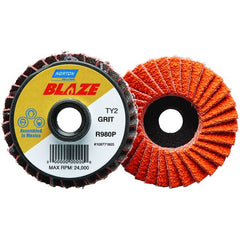 2″ Blaze Plastic Flat Mini Flap Disc TS (Type II) Type 27 120 Grit R980P Premium Ceramic Alumina - A1 Tooling