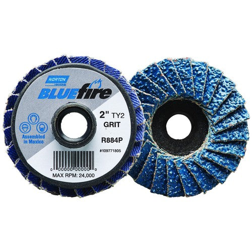 3″ BlueFire Plastic Flat Mini Flap Disc TS (Type II) Type 27 P36 Grit R884P1 Zirconia Alumina - A1 Tooling