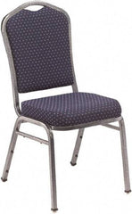 NPS - Fabric Navy Blue Stacking Chair - Silver Frame, 17" Wide x 23" Deep x 36" High - A1 Tooling