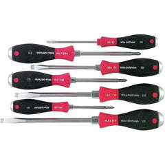 Wiha - 7 Piece Slotted & Phillips Screwdriver Set - Bit Sizes: Philips #1, #2 & #3, Comes in Box - A1 Tooling