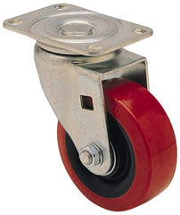 Albion - 4" Diam x 1-3/8" Wide x 5" OAH Top Plate Mount Swivel Caster - Polyolefin, 275 Lb Capacity, Plain Bearing, 2-1/2 x 3-5/8" Plate - A1 Tooling