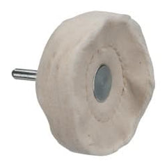 Made in USA - 3" Diam x 3/4" Thick, Loose Sewn Mounted Buffing Wheel - A1 Tooling