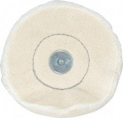 Made in USA - 4" Diam x 1/2" Thick, Loose Sewn Mounted Buffing Wheel - 40 Ply, 1/4" Shank Diam - A1 Tooling