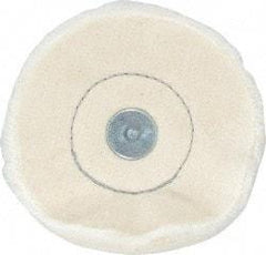 Made in USA - 4" Diam x 1/2" Thick, Loose Sewn Mounted Buffing Wheel - 40 Ply, 1/4" Shank Diam - A1 Tooling