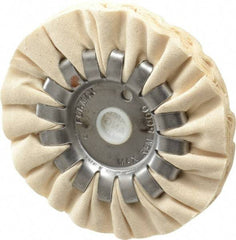 Made in USA - 4" Diam x 1/2" Thick Unmounted Buffing Wheel - 14 Ply, Bias Cut, 1/2" Arbor Hole - A1 Tooling