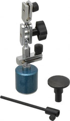 Fowler - 1-1/4" High Magnetic Indicator Base with Holders - 1-1/4" Base Diam, 25 Lb Magnetic Pull, Extension Arm - A1 Tooling