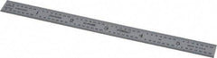 Fowler - 6" Long, 1/64, 1/32, 1/16, 1/8" Graduation, Flexible Steel Rule - 4R Graduation Style, Silver - A1 Tooling