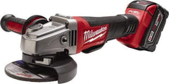 Milwaukee Tool - 4-1/2 & 5" Wheel Diam, 8,500 RPM, Cordless Angle & Disc Grinder - 5/8-11 Spindle, 18 Volts - A1 Tooling