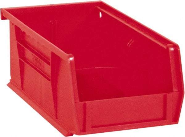 Durham - 7-7/16" Deep, Red Plastic Hang and Stack Bins - 3" High x 4-3/16" Wide x 7-7/16" Long - A1 Tooling