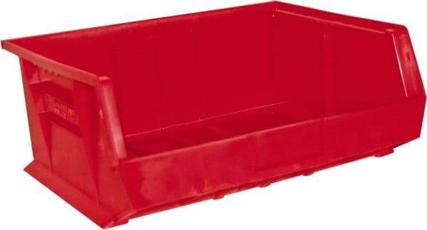 Durham - 14-5/8" Deep, Red Plastic Hang and Stack Bins - 7" High x 16-3/4" Wide x 14-5/8" Long - A1 Tooling