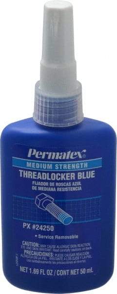 Permatex - 50 mL Bottle, Blue, Medium Strength Liquid Threadlocker - Series 242, 24 hr Full Cure Time, Hand Tool Removal - A1 Tooling