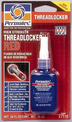 Permatex - 10 mL Bottle, Red, High Strength Liquid Threadlocker - Series 271, 24 hr Full Cure Time, Hand Tool, Heat Removal - A1 Tooling