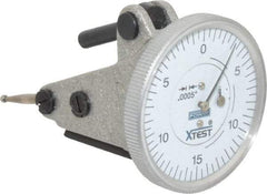 Fowler - 0.06 Inch Range, 0.0005 Inch Dial Graduation, Vertical Dial Test Indicator - 1-1/2 Inch White Dial, 0-15-0 Dial Reading - A1 Tooling