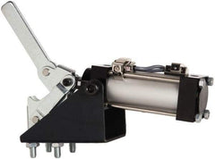 Gibraltar - 750 Lb Inner Hold Capacity, Vert Mount, Air Power Hold-Down Toggle Clamp - 1/8 NPT Port, 92° Bar Opening, 1.81" Height Under Bar - A1 Tooling