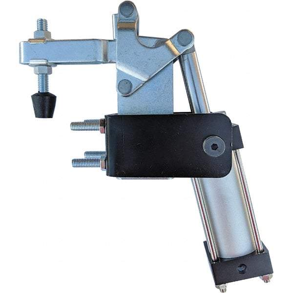 Gibraltar - 600 Lb Inner Hold Capacity, Horiz Mount, Air Power Hold-Down Toggle Clamp - 1/8 NPT Port, 88° Bar Opening, 3.84" Height Under Bar - A1 Tooling