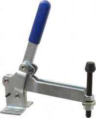 Gibraltar - 1,000 Lb Holding Capacity, Vertical Handle, Manual Hold Down Toggle Clamp - 180° Handle Movement, 115° Bar Opening, U-Bar, Flanged Base, Electro-Plated Zinc, Carbon Steel - A1 Tooling