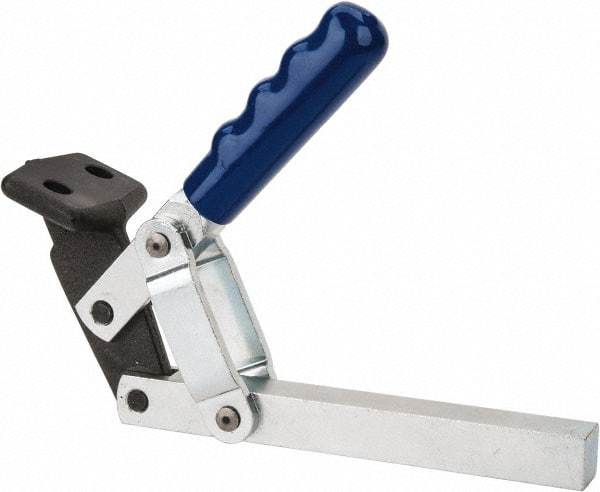 Gibraltar - 1,000 Lb Holding Capacity, Vertical Handle, Manual Hold Down Toggle Clamp - 65° Handle Movement, 195° Bar Opening, Solid Bar, Flanged Base, Electro-Plated Zinc, Carbon Steel - A1 Tooling