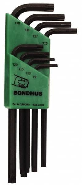 Bondhus - 8 Piece T9 to T40 L-Key Long Arm Torx Key Set - A1 Tooling