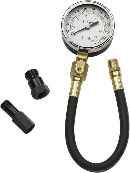 GearWrench - 3 Piece Engine Compression Test Kit - 300 Max Pressure, 0 to 300 PSI (0 to 21 Kg/cm2) Scale - A1 Tooling