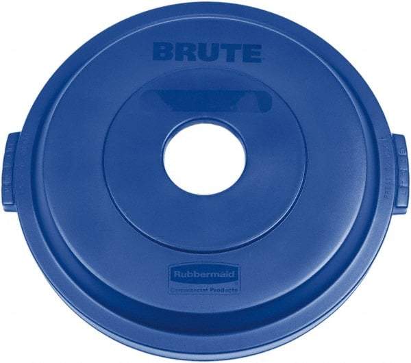 Rubbermaid - Round Lid for Use with 32 Gal Round Recycle Containers - Blue, Plastic, For 2632 Brute Trash Cans - A1 Tooling