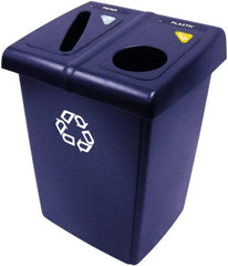 Rubbermaid - 46 Gal Blue Square Recycling Container - Plastic, 35" High x 26.8" Long x 23.6" Wide - A1 Tooling