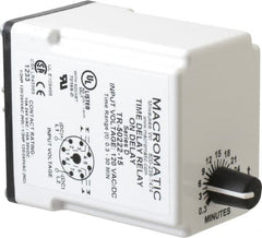 Macromatic - 8 Pin, 0.3 to 30 min Delay, Multiple Range DPDT Time Delay Relay - 10 Contact Amp, 120 VAC/VDC, Knob - A1 Tooling