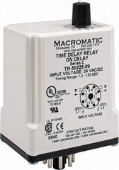 Macromatic - 8 Pin, Multiple Range DPDT Time Delay Relay - 10 Contact Amp, 24 VAC/VDC, Knob - A1 Tooling