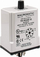 Macromatic - 8 Pin, Multiple Range DPDT Time Delay Relay - 10 Contact Amp, 24 VAC/VDC, Knob - A1 Tooling