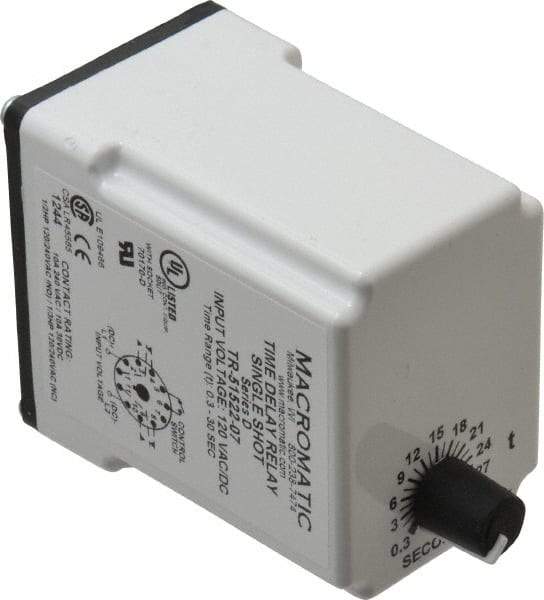 Macromatic - 11 Pin, Multiple Range DPDT Time Delay Relay - 10 Contact Amp, 120 VAC/VDC, Knob - A1 Tooling