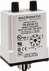 Macromatic - 8 Pin, Multiple Range DPDT Time Delay Relay - 10 Contact Amp, 120 VAC/VDC, Knob - A1 Tooling